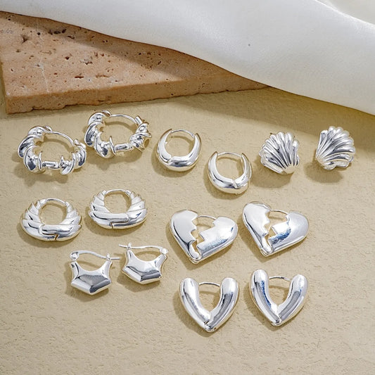 1 Pair Simple Style Geometric Heart Shape Plating Copper Ear Studs