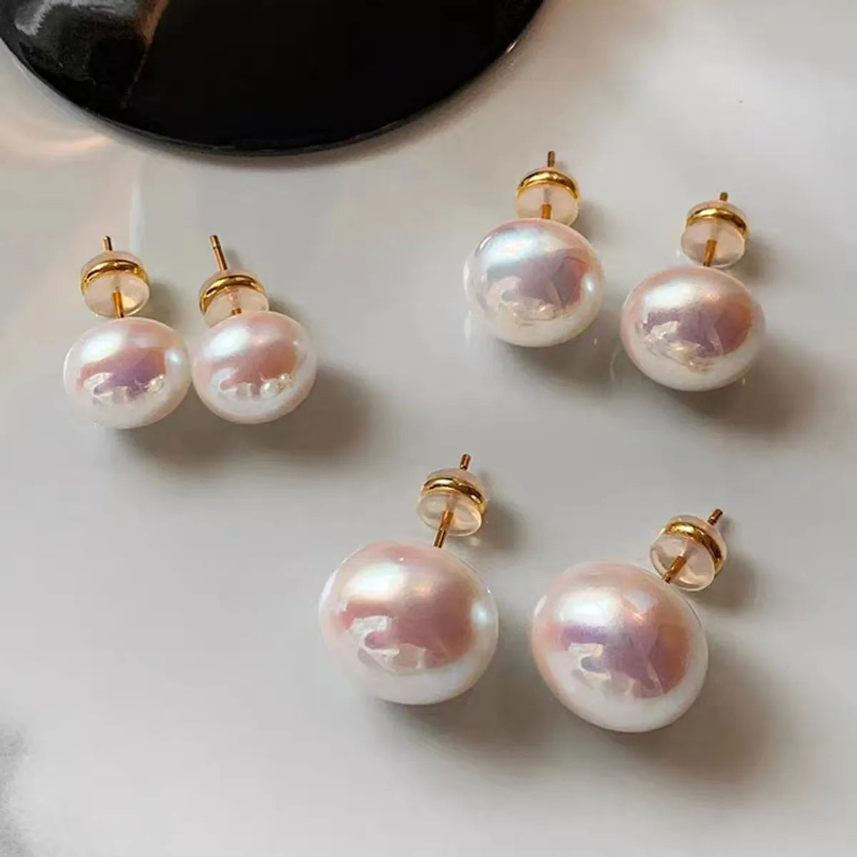 1 Pair Simple Style Geometric Imitation Pearl Ear Studs