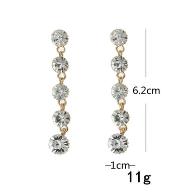 1 Pair Simple Style Geometric Inlay Mixed Materials Rhinestones Drop Earrings