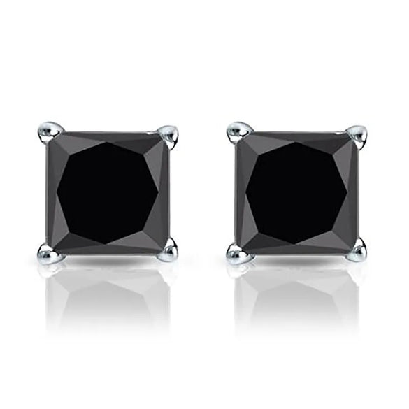 1 Pair Simple Style Geometric Inlay Sterling Silver Zircon Silver Plated Ear Studs