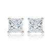 1 Pair Simple Style Geometric Inlay Sterling Silver Zircon Silver Plated Ear Studs