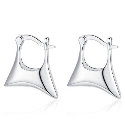 1 Pair Simple Style Geometric Irregular Plating Copper White Gold Plated Hoop Earrings