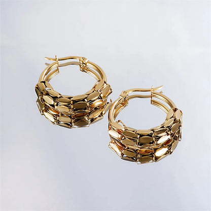 1 Pair Simple Style Geometric Irregular Stainless Steel Hoop Earrings