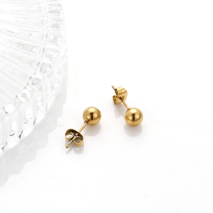 1 Pair Simple Style Geometric Metal Plating Ear Studs