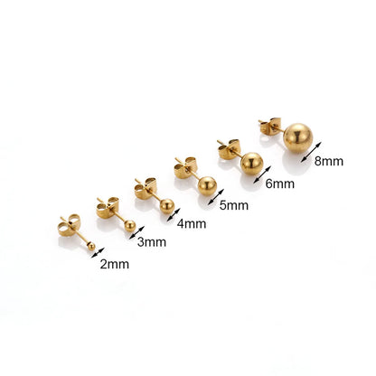 1 Pair Simple Style Geometric Metal Plating Ear Studs