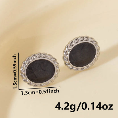 1 Pair Simple Style Geometric Oval 304 Stainless Steel Ear Studs