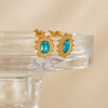 1 Pair Simple Style Geometric Oval Plating Inlay 304 Stainless Steel Zircon Ear Studs
