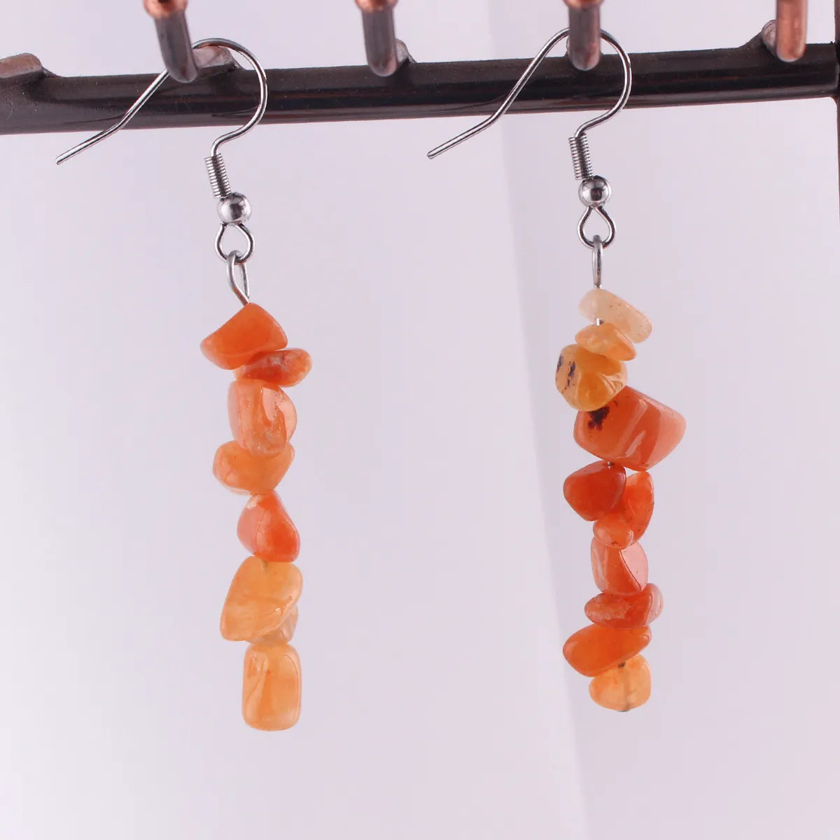 1 Pair Simple Style Geometric Patchwork Natural Stone Drop Earrings