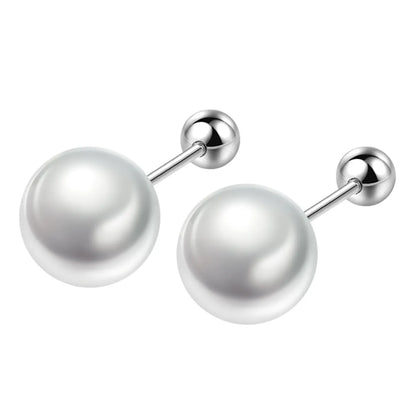 1 Pair Simple Style Geometric Pearl Copper Ear Studs