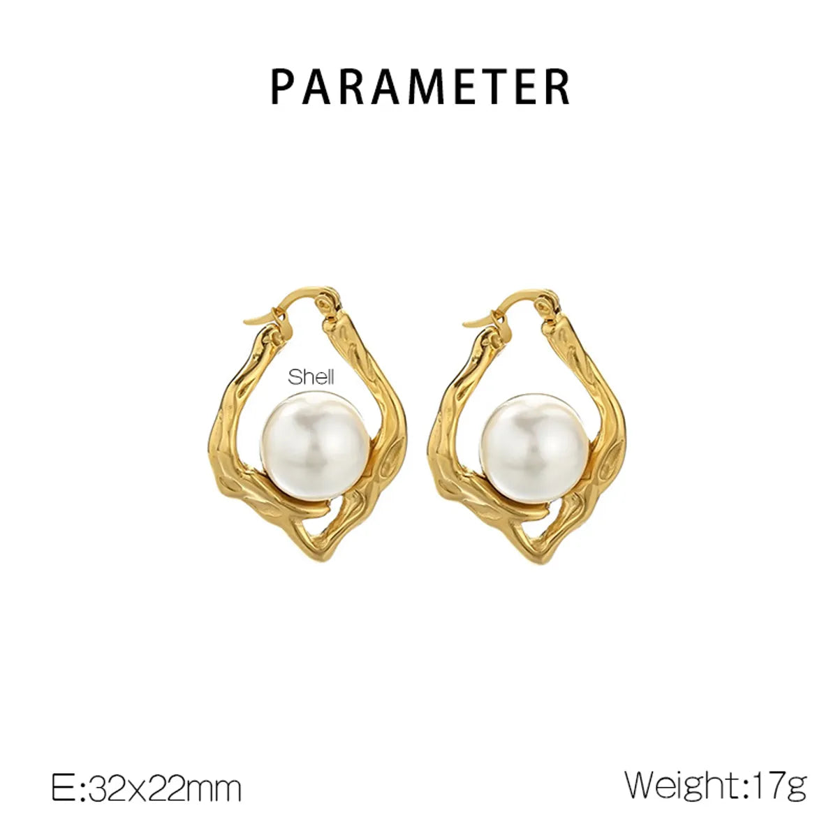 1 Pair Simple Style Geometric Plating 304 Stainless Steel Imitation Pearl 18K Gold Plated Ear Studs