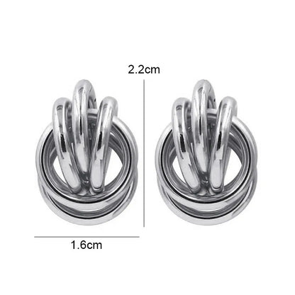 1 Pair Simple Style Geometric Plating Alloy Ear Studs