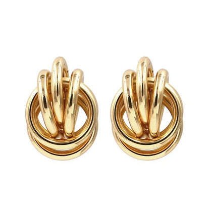 1 Pair Simple Style Geometric Plating Alloy Ear Studs