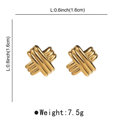 1 Pair Simple Style Geometric Plating Alloy Ear Studs