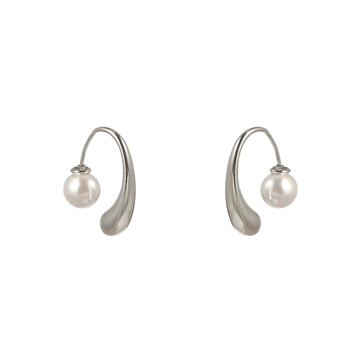 1 Pair Simple Style Geometric Plating Artificial Pearl Alloy Earrings