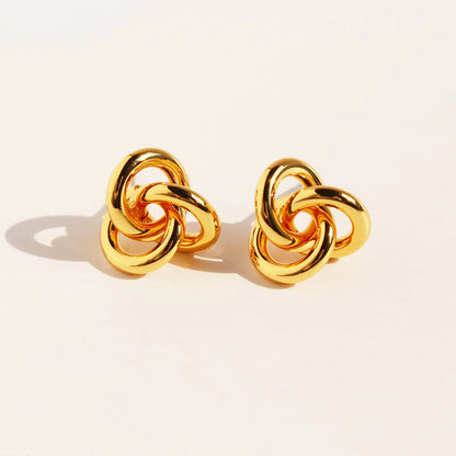 1 Pair Simple Style Geometric Plating Brass Ear Studs