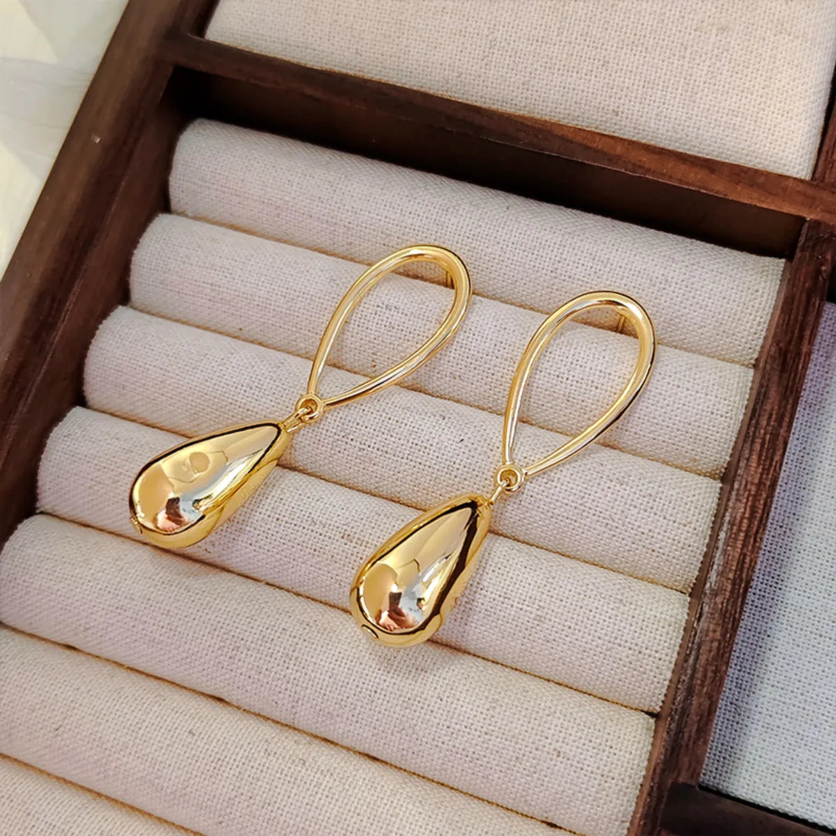 1 Pair Simple Style Geometric Plating CCB Drop Earrings