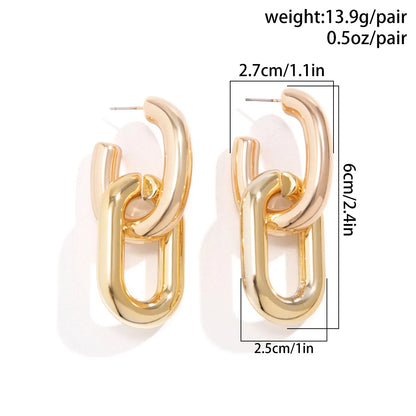 1 Pair Simple Style Geometric Plating CCB Drop Earrings