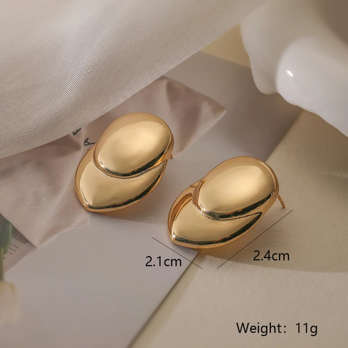 1 Pair Simple Style Geometric Plating Copper 18k Gold Plated Ear Studs