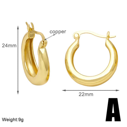 1 Pair Simple Style Geometric Plating Copper 18k Gold Plated Earrings