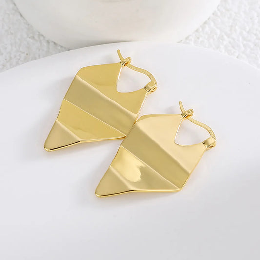 1 Pair Simple Style Geometric Plating Copper 18k Gold Plated Earrings