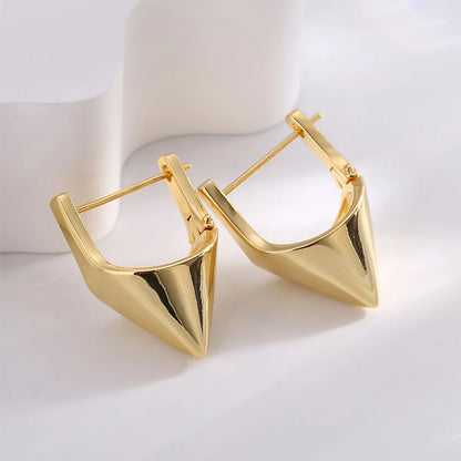 1 Pair Simple Style Geometric Plating Copper 18k Gold Plated Earrings