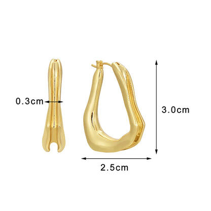 1 Pair Simple Style Geometric Plating Copper 18k Gold Plated Earrings