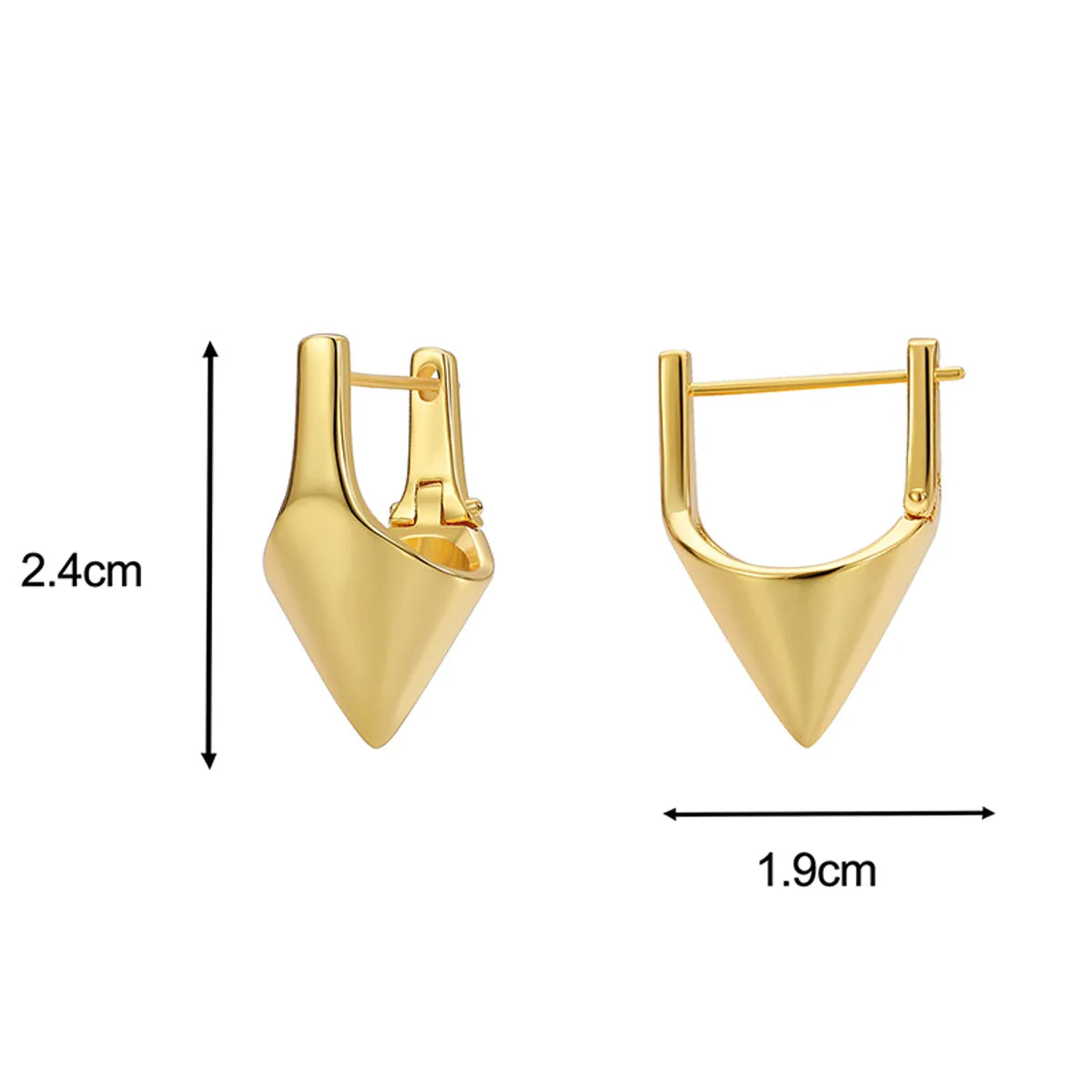 1 Pair Simple Style Geometric Plating Copper 18k Gold Plated Earrings