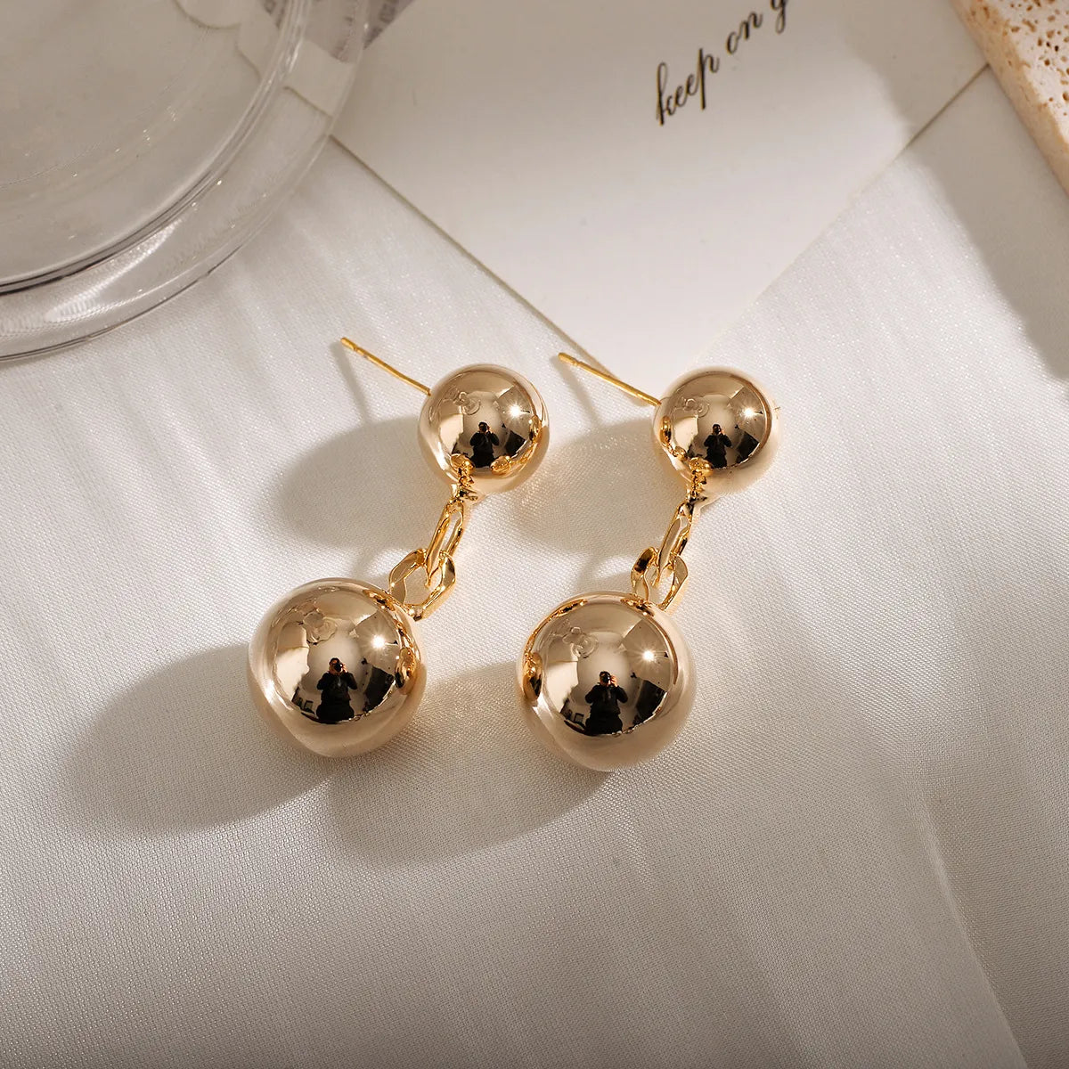 1 Pair Simple Style Geometric Plating Copper Drop Earrings