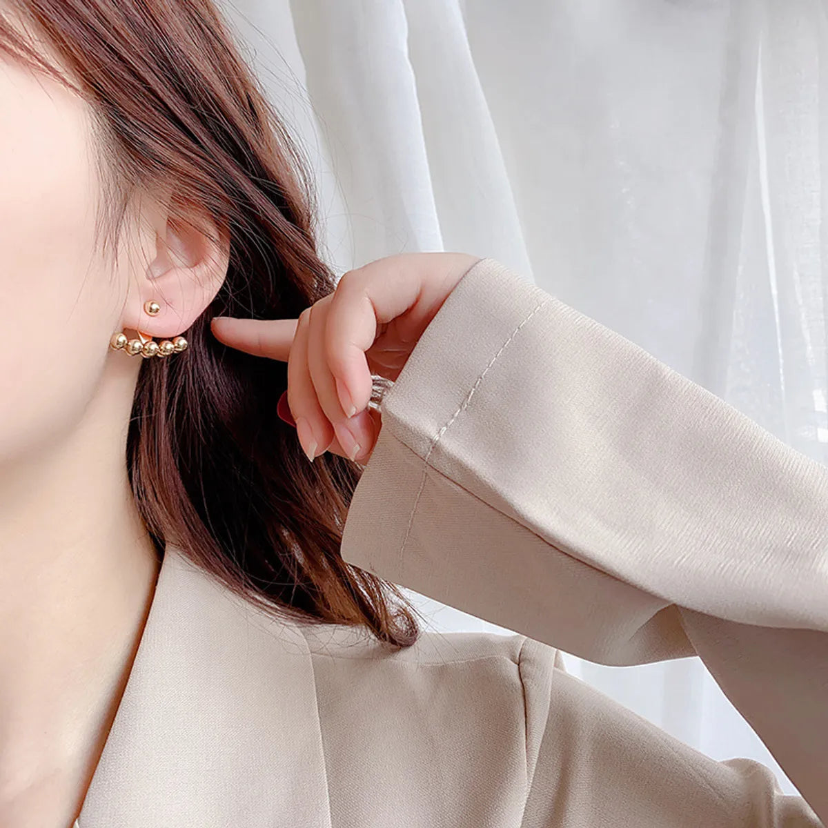 1 Pair Simple Style Geometric Plating Copper Ear Studs