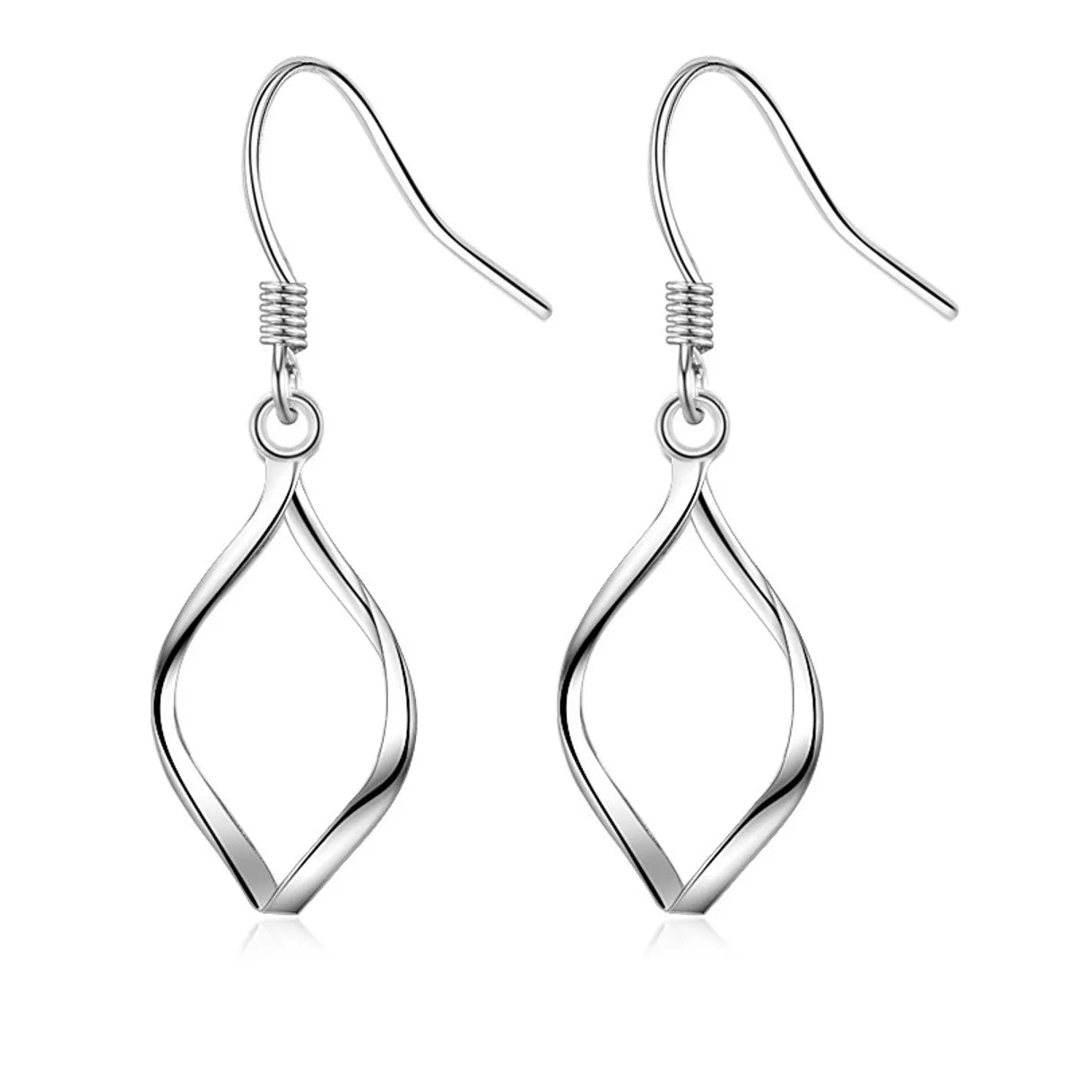 1 Pair Simple Style Geometric Plating Copper White Gold Plated Drop Earrings