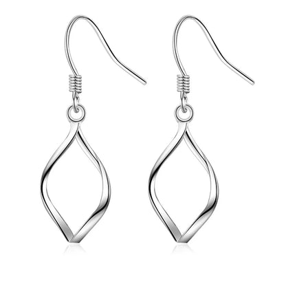 1 Pair Simple Style Geometric Plating Copper White Gold Plated Drop Earrings