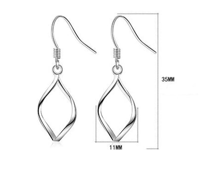 1 Pair Simple Style Geometric Plating Copper White Gold Plated Drop Earrings