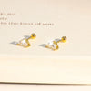 1 Pair Simple Style Geometric Plating Copper Zircon Ear Studs