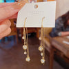 1 Pair Simple Style Geometric Plating Inlay Alloy Artificial Pearls Rhinestones Earrings