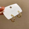 1 Pair Simple Style Geometric Plating Inlay Alloy Artificial Pearls Rhinestones Earrings