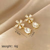 1 Pair Simple Style Geometric Plating Inlay Alloy Artificial Pearls Rhinestones Earrings