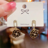 1 Pair Simple Style Geometric Plating Inlay Alloy Artificial Pearls Rhinestones Earrings