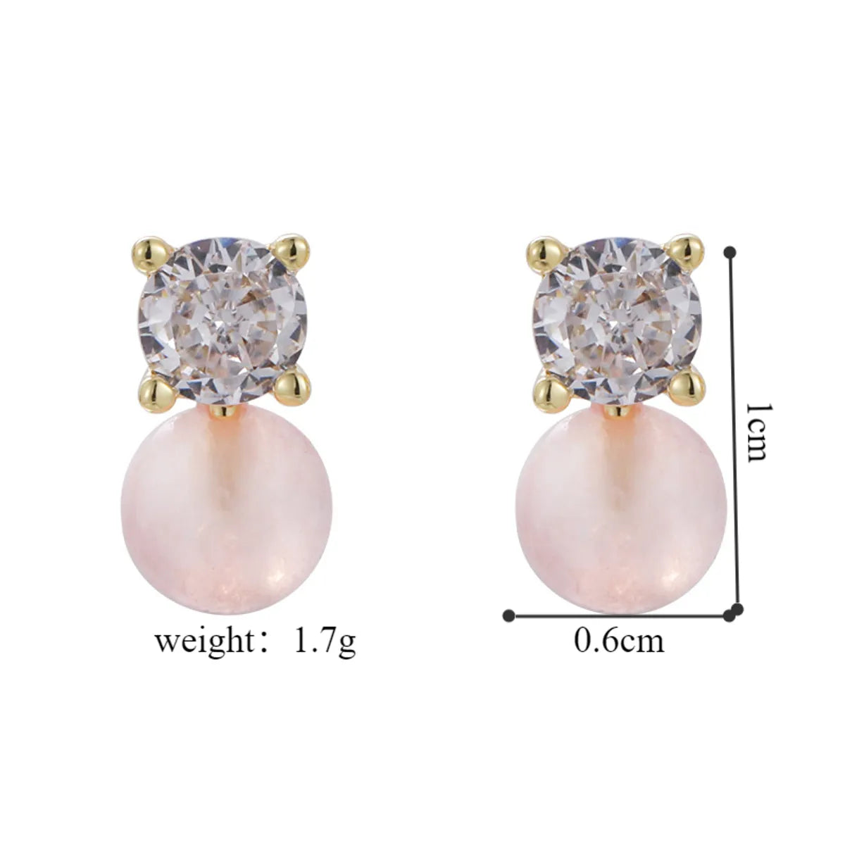 1 Pair Simple Style Geometric Plating Inlay Alloy Copper Zircon Ear Studs