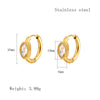 1 Pair Simple Style Geometric Plating Inlay 304 Stainless Steel Zircon 18K Gold Plated Earrings