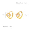 1 Pair Simple Style Geometric Plating Inlay 304 Stainless Steel Zircon 18K Gold Plated Earrings