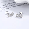 1 Pair Simple Style Geometric Plating Inlay Sterling Silver Gem Ear Studs