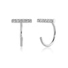 1 Pair Simple Style Geometric Plating Inlay Sterling Silver Zircon 18k Gold Plated White Gold Plated Earrings