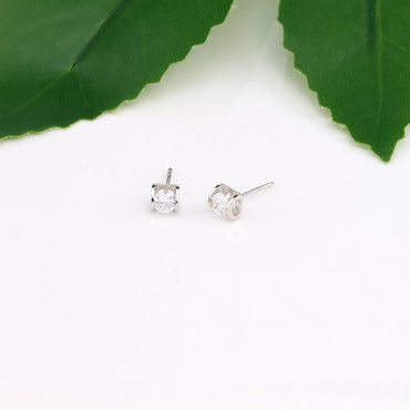 1 Pair Simple Style Geometric Plating Inlay Sterling Silver Zircon Ear Studs