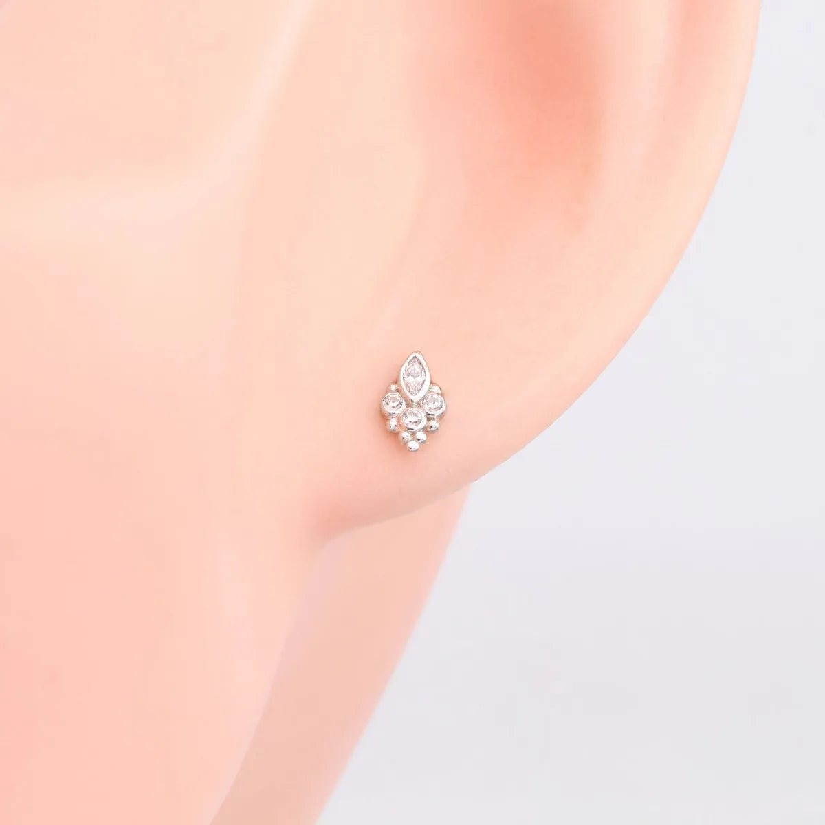 1 Pair Simple Style Geometric Plating Inlay Sterling Silver Zircon Ear Studs