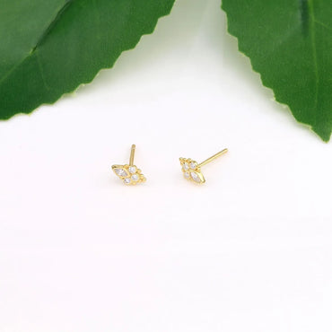 1 Pair Simple Style Geometric Plating Inlay Sterling Silver Zircon Ear Studs