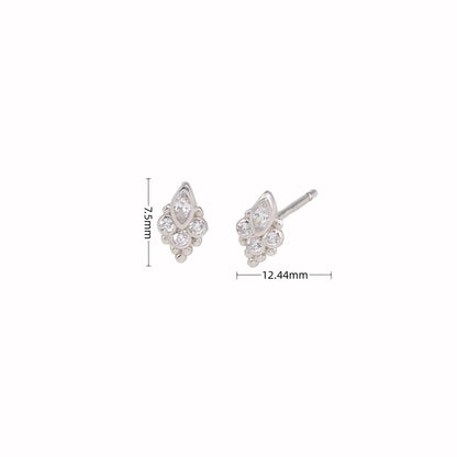 1 Pair Simple Style Geometric Plating Inlay Sterling Silver Zircon Ear Studs