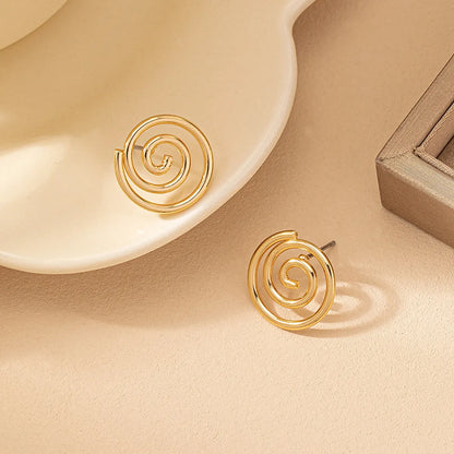 1 Pair Simple Style Geometric Plating Iron Ear Studs