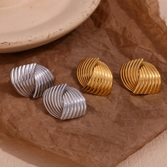 1 Pair Simple Style Geometric Plating Stainless Steel 18k Gold Plated Ear Studs