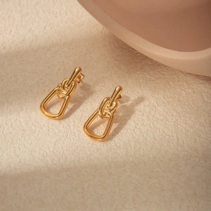 1 Pair Simple Style Geometric Plating Stainless Steel Gold Plated Drop Earrings