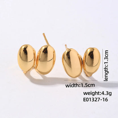 1 Pair Simple Style Geometric Plating Stainless Steel Hoop Earrings Drop Earrings